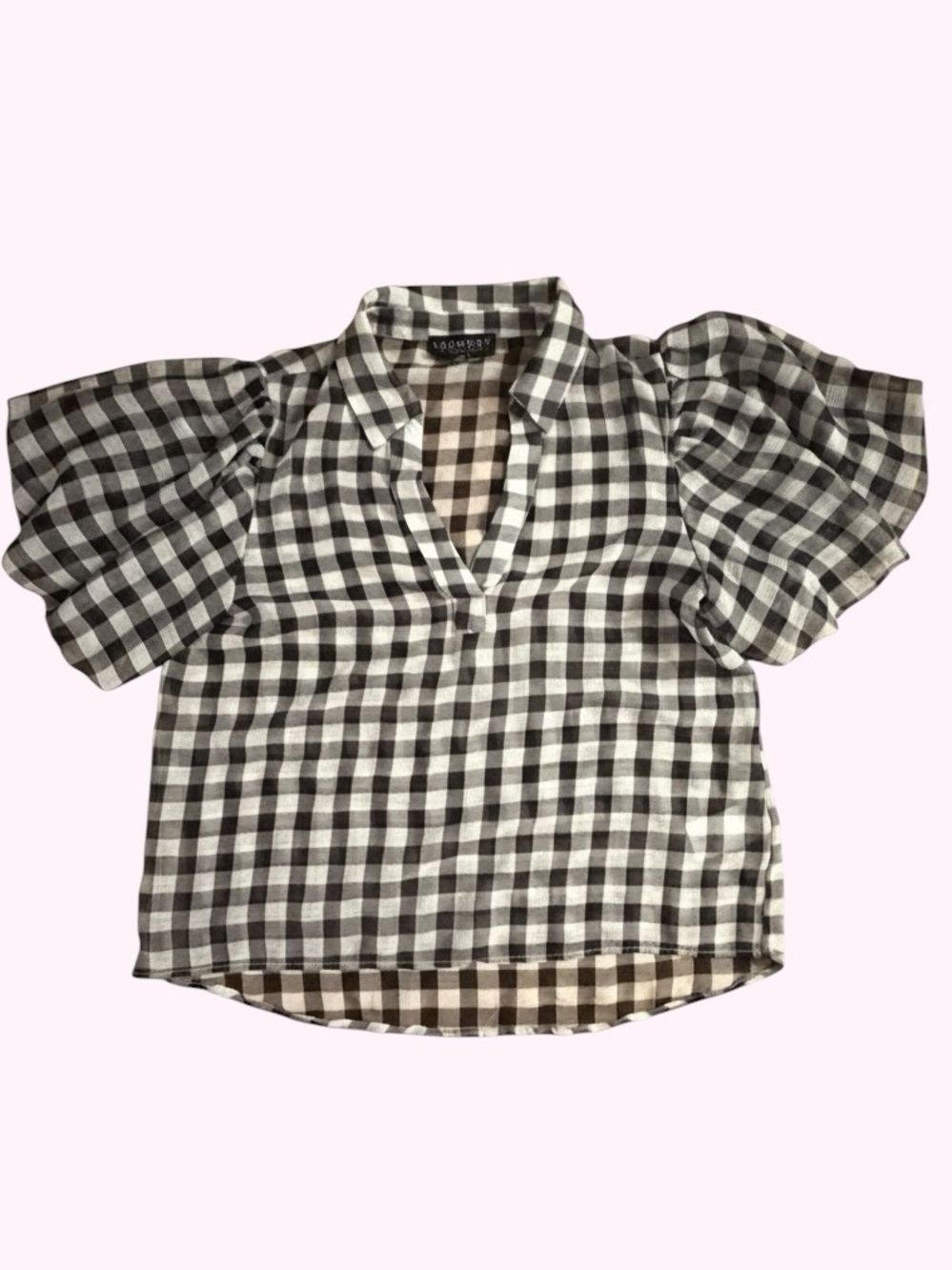 Laundry By Shelli Segal🎀Gingham Puff Sleeve Top🎀SZ M🎀NWOT🎀Cute and Flirty!!!!